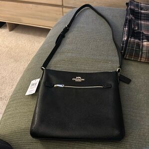 Authentic Coach Crossbody-New With Tag - Black with Gold accents
